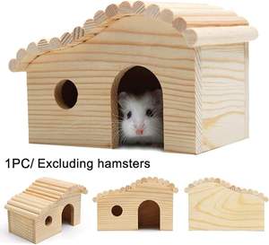 Maison pour hamster en bois au design unique avec balançoire suspendue, cachette pour souris, pour les besoins de votre animal de compagnie - Product Image 1