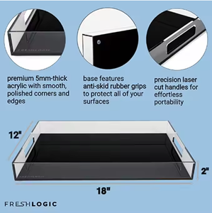 صينية تقديم مربعة من الأكريليك الميلامين الصديقة للبيئة عالية الجودة، مصنوعات يدوية للمطبخ للاستخدام المنزلي والزينة وتقديم الطعام - Product Image 3