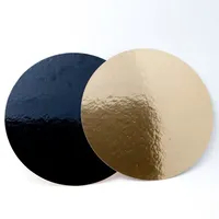 Plateau à gâteau personnalisable en carton ondulé doré, argenté ou blanc – Base en carton pour gâteau