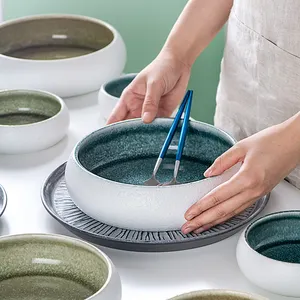 Conjunto de tigelas de cerâmica para servir sopa, conjunto de tigelas de porcelana para servir sobremesa em restaurante nórdico