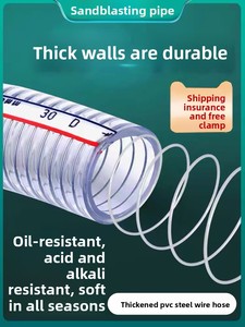 <span class=keywords><strong>Tuyau</strong></span> d'<span class=keywords><strong>aspiration</strong></span> de sablage transparent renforcé de fil d'acier épaissi de qualité supérieure, résistant au froid, pour retour de sable pour sablage - Product Image 5