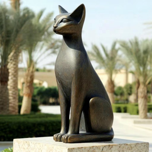 Esculturas de Gatos Egipcios de Metal Personalizadas para Jardín Exterior, Estatuas de Gatos de Bronce Fundido en Venta - Product Image 2