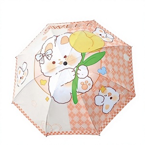 Parapluie Enfant Anti-UV en Fer et Plastique Motif Lapin de Dessin Animé pour Maternelle et Élèves du Primaire – Parapluie Soleil et Pluie - Product Image 1