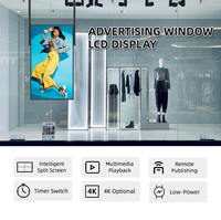Pantalla LCD de Alta Luminosidad de 43/55/65 Pulgadas para Publicidad en Ventanas, Animación SDK, Montaje en Pared Interior para Comercios, Centros Comerciales y Tiendas