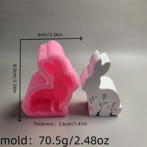 Moule en silicone en forme de lapin pour bougies de Pâques en résine, décoration d'intérieur, moule à bougies parfumées, vente en gros - Product Image 6