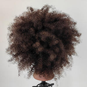 Tête de mannequin de formation de cheveux humains de <span class=keywords><strong>salon</strong></span> tête de poupée de mannequin de cheveux <span class=keywords><strong>afro</strong></span> bouclés pour la pratique de tressage de style de coupe d'école - Product Image 3