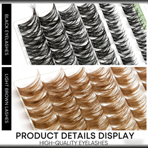 Set di Ciglia Finte 3D in Visone Marrone Pre-Impruzzate con Colla, Stile Cluster, Ciglia Segmentate Pre-Tagliate, Loghi Personalizzati, Cruelty-Free - Product Image 5