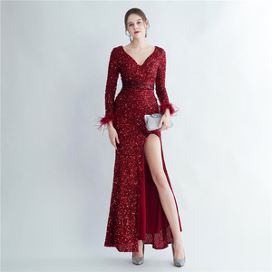 31207-S #   Robe de soirée longue à sequins, <span class=keywords><strong>grande</strong></span> taille, pour spectacle et banquet - Product Image 3