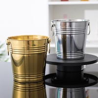 Seau à glace personnalisé en acier inoxydable 4,0 L pour vin et bière – Accessoire de bar parfait en métal pour champagne