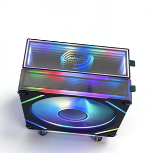 พัดลมระบายความร้อนซีพียูขนาด 120 มม. <span class=keywords><strong>RGB</strong></span> พร้อมฮีตซิงค์แบบท่อทองแดง 4 เส้น ชุบนิกเกิล ไฟ ARGB ควบคุมด้วย PWM สำหรับคอมพิวเตอร์ - Product Image 2