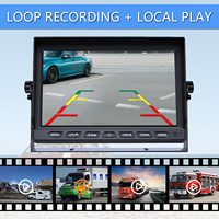 Système de surveillance DVR pour camion 9 pouces, écran partagé AHD, vision nocturne 1080P, caméras latérales et arrière étanches IP68 pour camion, bus, camping-car, fourgonnette