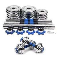 Équipements de fitness à domicile populaires Galvanoplastie Main Chrome 20kg Ensemble d'haltères réglables avec CasePopular
