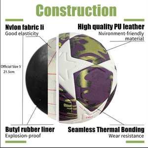 Nouveau style 2026 : Ballon de <span class=keywords><strong>football</strong></span> en cuir PU violet foncé, durable, pour compétition professionnelle, avec couleur personnalisable - Product Image 3