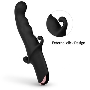 10周波数デュアルショックバイブレーター防水シリコンGスポットダブルラビットバイブレーター充電式女性のセックスオナニー - Product Image 3