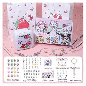 Premium Educational <b>DIY</b> Charm Bracelet Making <b>Kit</b> for Kids 3+ with Colorful Beads and Cute Charms Plastic Chain Jewelry Set - Product Image 2