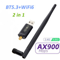 Adaptateur WiFi 6 Dual Band AX900 BT5.3 WIFI Dongle 900Mbps USB 3.0 Carte réseau sans fil pour PC portable