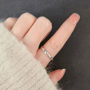 Anillo de Plata de Ley 925 con Diseño de <span class=keywords><strong>Luna</strong></span> y Estrella con Circonita, Venta al por Mayor de Fábrica - Product Image 5