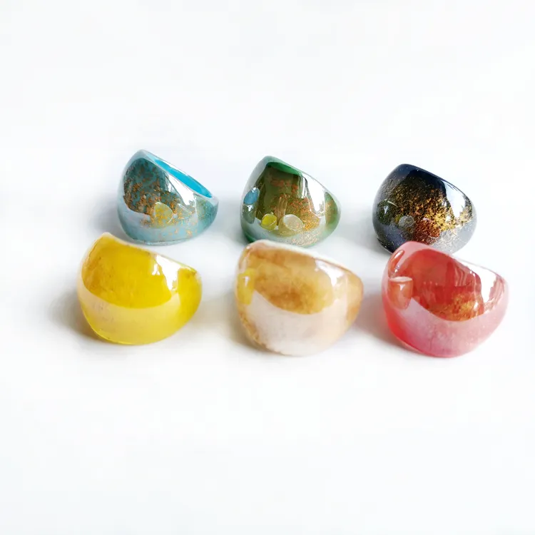 Buntes Murano glas Fingerring böhmischer Schmuck schönes Geschenk