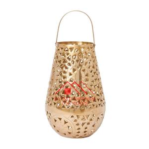 El Mejor Precio Exclusivo para lámpara de farol de vela de diseño en relieve de aluminio dorado antiguo, la última mesa de decoración del hogar hecha de Metal - Product Image 4