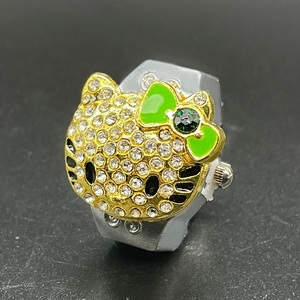 นาฬิกาแหวนเฮลโลคิตตี้น่ารักมินิควอตซ์สายยางยืดสแตนเลสนาฬิกาข้อมือสำหรับเด็กผู้หญิงของขวัญผู้หญิง - Product Image 6