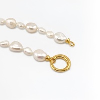 Collar de Perlas Barrocas Naturales con Cuentas Irregulares, Chapado en Oro de 18K sobre Plata de Ley 925