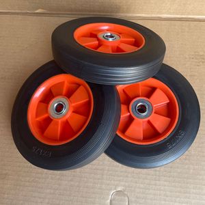 Roues en caoutchouc massif 8x1,75 pouces, bande de roulement ferme, fonctionnement silencieux pour chariots à main, chariots à outils - Product Image 1
