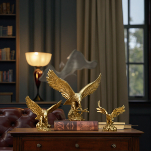 Statue in Resina di <span class=keywords><strong>Aquila</strong></span> Dorata, Decorazioni Moderne per Casa e Ufficio, Regalo Simulato, Ornamenti per Cantinette, Artigianato in Resina, Statue di Animali - Product Image 3