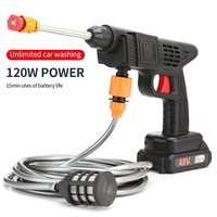 Lavadora de Autos Eléctrica Inalámbrica de Alta Presión, Portátil, para Hogar y Auto, con Potencia de Salida de 120W, 21V, Fabricada en Acero Inoxidable y PP, en Oferta