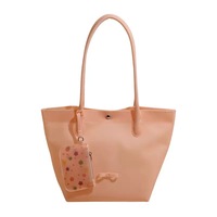 Tas Tote Jelly Transparan Warna Permen PVC Kapasitas Besar dengan Kancing Magnetik, Tas Selempang Jinjing Portabel untuk Wanita