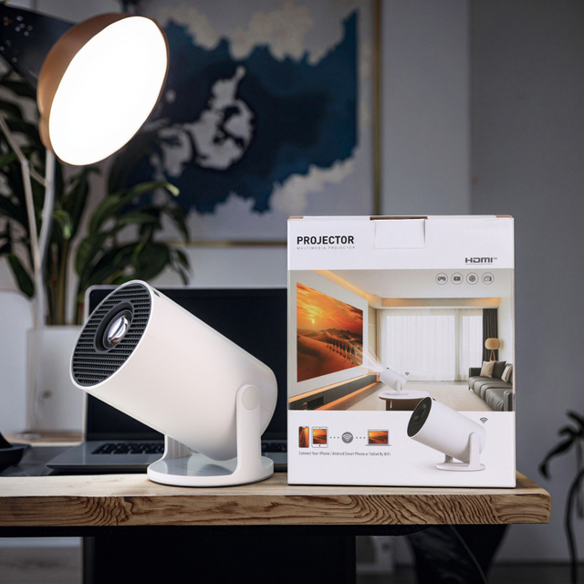 HY300Pro+ Short Throw Projector Wifi Android 14 Wifi 6 Outdoor Wireless Portable Projector Android 14 Smart Mini Projector