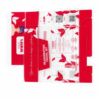 Boîte pliante en PVC rouge de haute qualité, étui d'emballage professionnel pour magasin de beauté, boîte en plastique transparente pour cosmétiques, chiffres en relief, légère