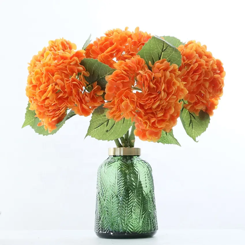 Vente en gros film fleur artificielle 3D toucher hydratant grand hortensia pour la décoration d'hôtel mise en page de mariage
