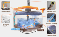 Seau Balai Sobam ODM OEM Séparation Eau Propre et Sale Vadrouille Microfibre 360° avec Tête Triangulaire pour Nettoyage des Sols