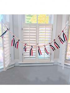 Guirnalda de cuentas de madera de granja del Día DE LA Independencia Guirnalda de cuentas de madera patriótica Banner patriótico para la decoración del 4 de julio - Product Image 2