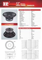Haut-parleur extérieur étanche 8 ohms 2026, modèle à succès, woofer à double aimant de 190 mm, coque métallique de 12 pouces, 600 W L12X400D
