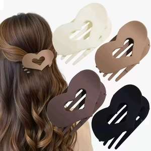 Jepit Rambut Plastik Bentuk Hati ZOYU Warna Matte Motif Leopard Jepit Rambut Model Shark 9.5 cm Jepit Rambut Datar Motif Cetak untuk Wanita - Product Image 1
