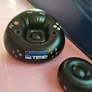 モダンブラックスタイルEスポーツインフレータブルチェアPVCインフレータブルゲームソファ家具カップホルダー折りたたみ可能なデザイン - Product Image 4