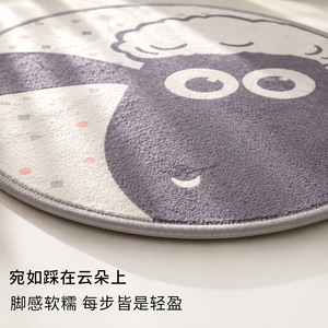 EIFFEL HOME Alfombra Redonda de Pelo Sintético con Dibujos Animados, Antideslizante, para Niños, Sala de Estar, Dormitorio - Product Image 3