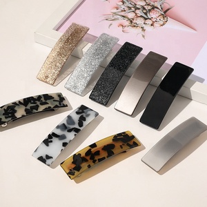 Accessoires pour cheveux Pince à cheveux élégante en acétate Barrettes coréennes colorées pour filles en plastique fantaisie pour femmes - Product Image 1