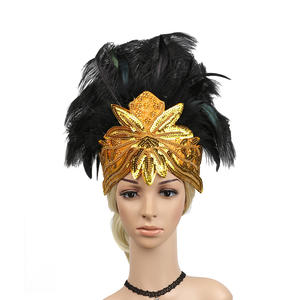 <span class=keywords><strong>Coiffe</strong></span> en plumes fantaisie faite à la main en usine pour Halloween Chapeaux d'église de salutation pour décoration de cheveux de la vie quotidienne pour femmes - Product Image 5