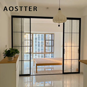 <span class=keywords><strong>Porte</strong></span> <span class=keywords><strong>coulissante</strong></span> intérieure en verre transparent surdimensionnée AOSTTER avec <span class=keywords><strong>seuil</strong></span> en aluminium renforcé et capacité <span class=keywords><strong>de</strong></span> charge lourde pour utilisation dans les maisons <span class=keywords><strong>de</strong></span> luxe - Product Image 1