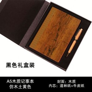 2025 personalizado promocional de madera de roble A5 Eco diario diarios cuaderno de cuero juego de regalo de negocios con bolígrafo - Product Image 6