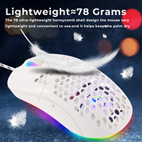 Souris de jeu optique USB TASSO YCM-04 78g légère avec rétroéclairage RGB en nid d'abeille, 7200 DPI, programmable, pour droitier, PC portable, en stock