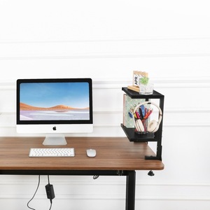 Desktop Double Layer Bookcase 2 Tier Tabletop Clip Storage <b>Rack</b> For Books And Electronics Organizer - Product Image 3