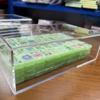 Boîte de rangement de luxe moderne en acrylique transparent pour Mahjong, style américain, pour 160 tuiles, durable et écologique