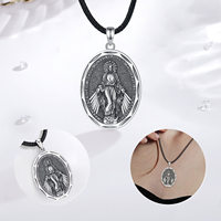 Collier médaille catholique Merryshine Punk Statues Vierge Marie plaqué or Religiosos Joyeria Catolica avec chaîne à maillons