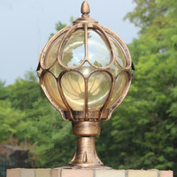 Lampe de poteau extérieure vintage étanche IP54 en aluminium pour parc, portail, cour