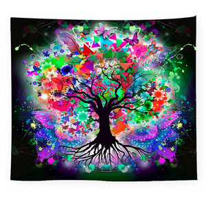 <span class=keywords><strong>Psychédélique</strong></span> Noir Lumière Arbre Vie Fluorescent Tapisserie Coloré <span class=keywords><strong>UV</strong></span> Réponse <span class=keywords><strong>Tenture</strong></span> Murale pour Hippie Chambre Bohème Polyester - Product Image 5