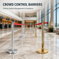 Poteau de guidage rétractable en acier inoxydable pour la gestion des foules – Idéal pour banques, aéroports, hôtels, halls d'accueil et expositions