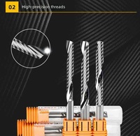 Fresa espiral de carburo de tungsteno de 3.175mm de un solo filo para router CNC, para corte de acrílico, PVC, plástico y madera